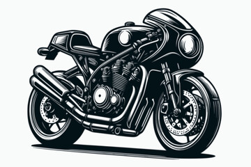 Naklejka premium classic motorcycle isolated on white background