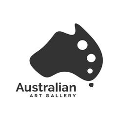 Australia art paint negative space logo. Smart clean and modern logo design inspiration