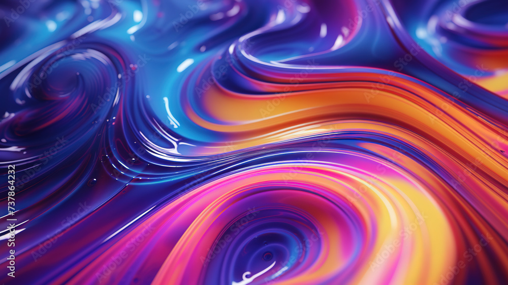 Poster Abstract background with swirl of colors twisting in motion in vivid color vortex.