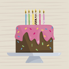 Minimal birthday cake vector illustration