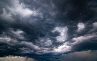 Fototapeta na wymiar Dark sky with stormy clouds. Dramatic sky rain,Dark clouds before a thunder-storm.