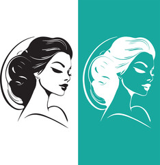 Elegant Lines: Empowering Women Through Silhouette Logo Art