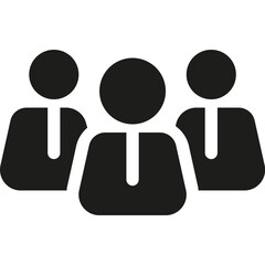 Business Management  Team Icon in Glyph Style