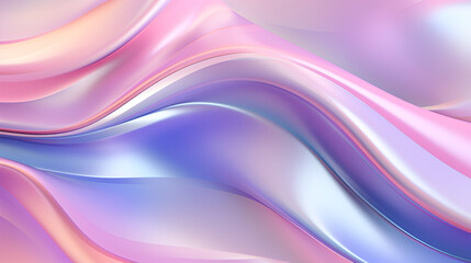beauty wave background with a blue, pink, and blue holographic texture background,Pink and white silk-like fabric with smooth folds,Abstract 3d art background with curve shape. Hologram,


