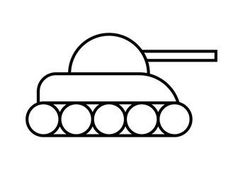 Icono negro de tanque en fondo blanco.