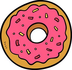 Obraz premium illustration of a donut strawberry flavor