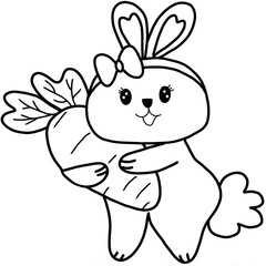 Line art Happy Easter Day