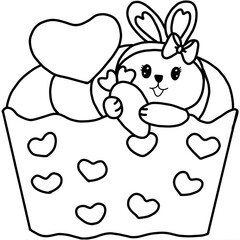 Line art Happy Easter Day