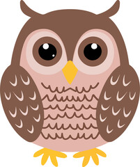 brown owl cartoon illustration
