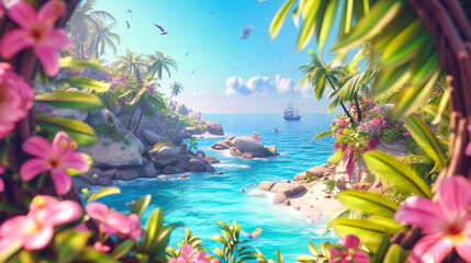 Paradise Awaits, A Journey to Tropical Serenity, Where the Ocean Kisses the Sky, A Portrait of Tranquility
