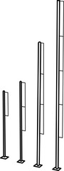 foul pole Outline Vector Illustration
