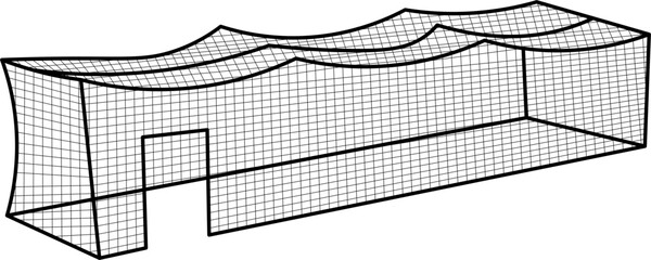 batting cage Outline Vector Illustration