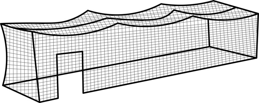 batting cage Outline Vector Illustration