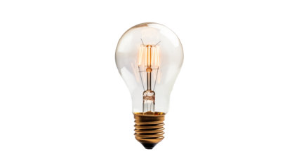 Lightbulb cut out. Transparent light bulb. Lightbulb on transparent background