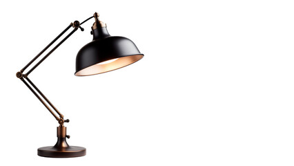 Desk lamp cut out. Retro table lamp on transparent background