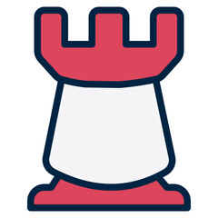 Business Management  Chess Castle Strategy Icon in Color Style