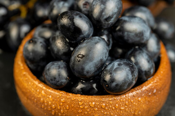 sweet ripe grapes on the table