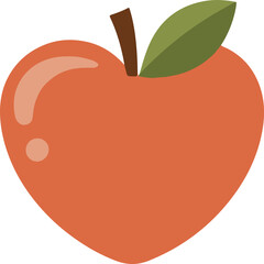 Apple fruit with heart shape icon