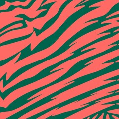 Abstract fabric colored motif orange and green