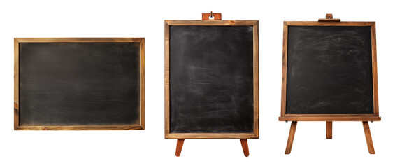 Wooden Framed Blackboards on Easels with Blank Surfaces