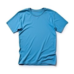Clean Blue T-shirt Mockup Isolated on White Background for Your Designs