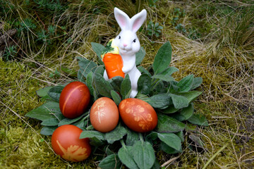 Easter bunny with Easter eggs