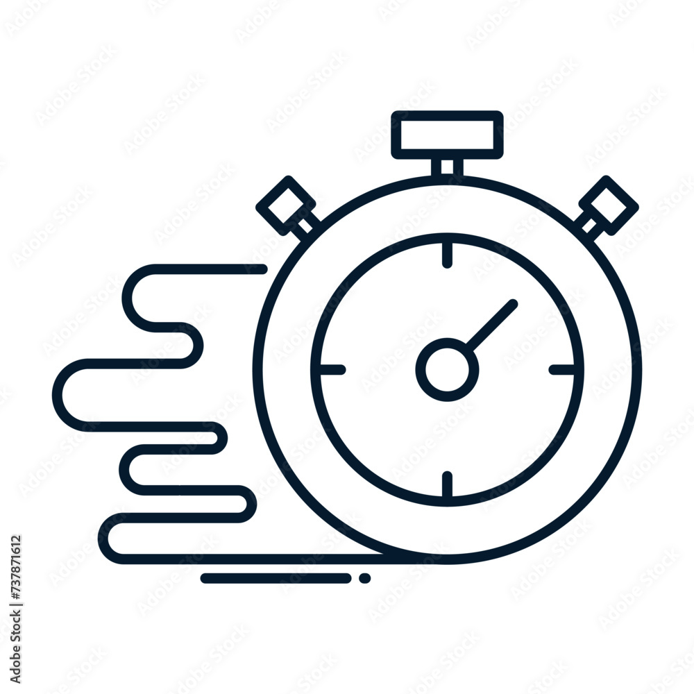 Poster fast reaction concept. vector linear icon isolated on white background.
