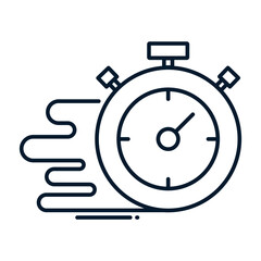 Fast reaction concept. Vector linear icon isolated on white background.