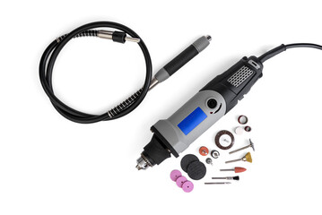 Professional engraving machine isolated on white background.