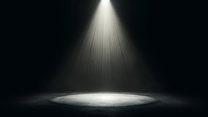 Empty Stage Dramatic Spotlight Dark Background