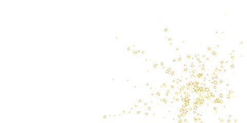 Christmas spirit. Scattered falling stars. Festive christmas confetty overlay template. Festive stars vector illustration on white background.