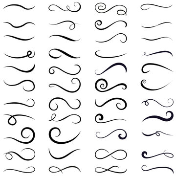 Swishes vector icon set. Swashes illustration sign collection. Swoops symbol. Aroma logo.