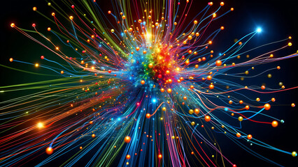 Vibrant Activity in AI Neural Network Connections