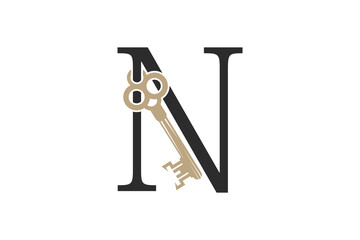 key letter design with combination key and letter