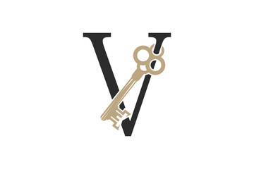 key letter design with combination key and letter