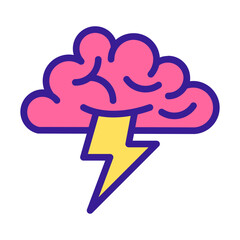 Business Management  Brainstorming Icon in Sticker Style