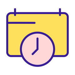 Business Management  Schedule Icon in Sticker Style