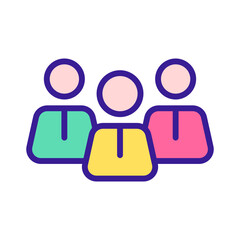 Business Management  Team Icon in Sticker Style