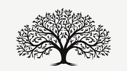 Abstract tree with branches and foliage  representing the majestic presence of trees. simple Vector art