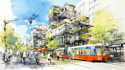 Fotobehang Urban planning sketch © khan