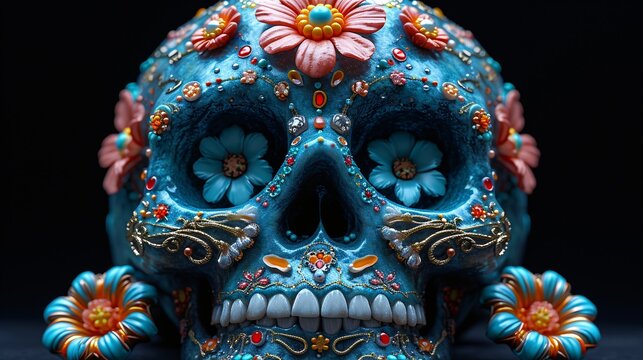 Flowered Skull A Monthly Event Celebration Generative AI