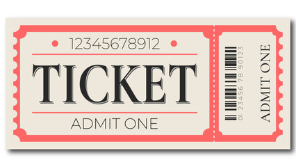 admit one ticket - obrazy, fototapety, plakaty