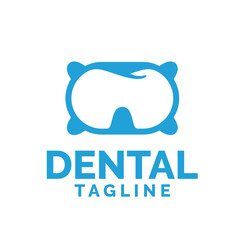 DENTAL pillow flat design logo template vector illustration. Simple clean and modern logo design