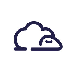 Sleeping cloud sheep line flat design logo template vector illustration