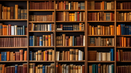 Books in a bookshelf