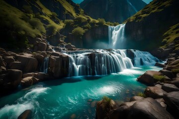 waterfall in yosemite generated by AI technology