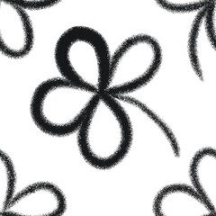 black and white floral herbal background