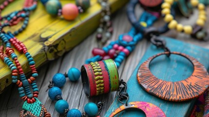 Artisan-created summer jewelry range featuring vibrant hues & textures for unique appeal