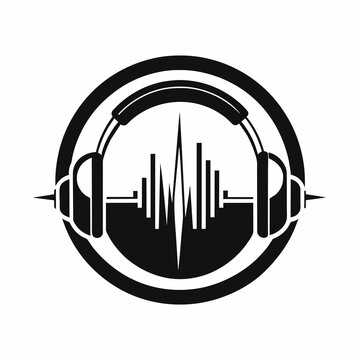 recommend clip art: Headphone DJ, Vinyl Music Studio Recording, Sound wave logo design silhouette logo