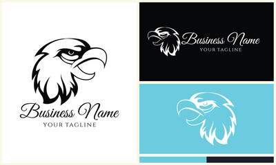 silhouette eagle head logo template